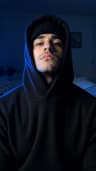 AI-generated skull cap and hoodie transformation