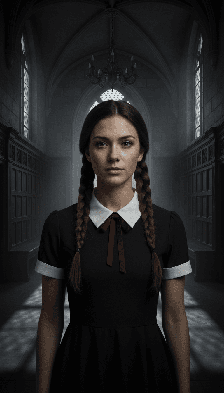 Gothic Schoolgirl AI Halloween costume example