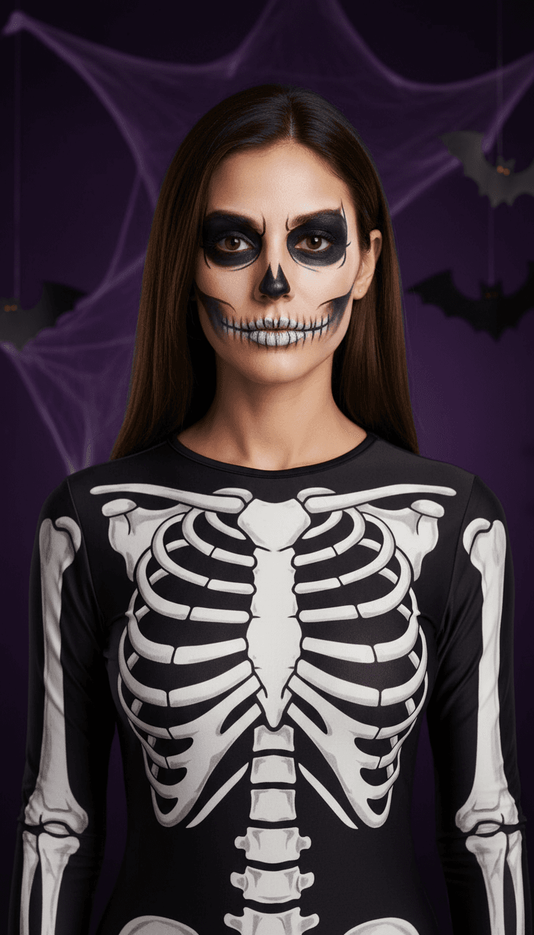 Skeleton AI Halloween costume example