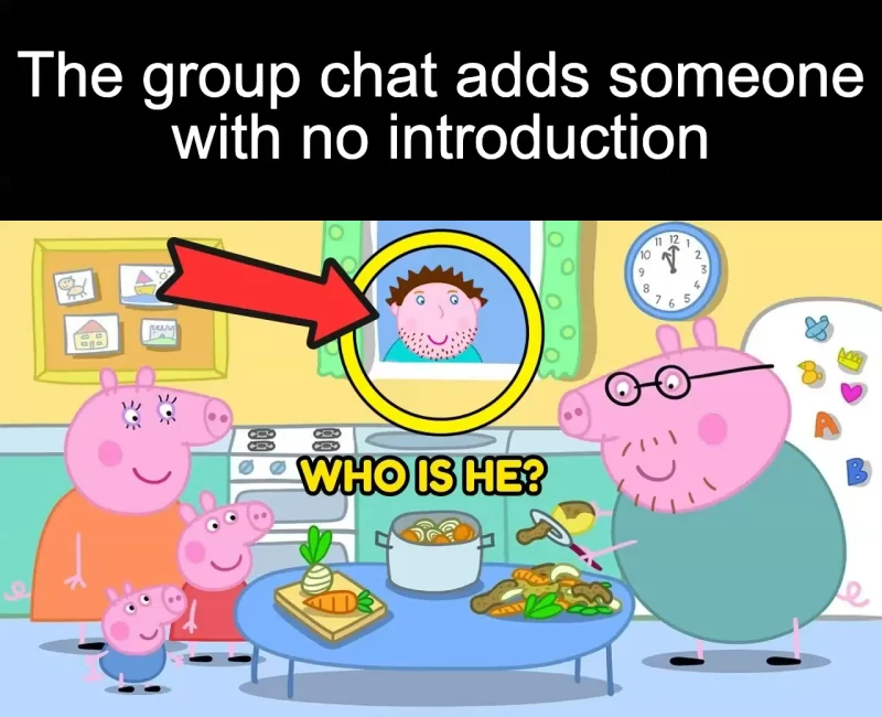 The unintroduced guest: The group chat adds someone with no introduction